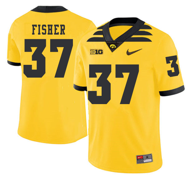 2019 Men #37 Kyler Fisher Iowa Hawkeyes College Football Alternate Jerseys Sale-Gold - Click Image to Close